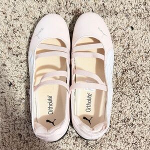 Puma Light Pink Ortholite Ballet Flats with Strap Detail